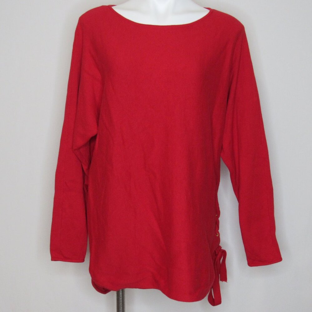 Michael Kors Red Tie Side Tunic Sweater Women's XL Xlarge - Picture 7 of 10